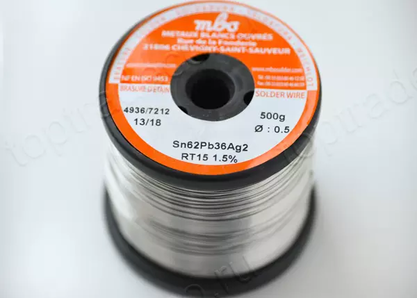 Катушка припоя Sn62Pb36Ag2